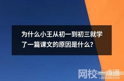 为什么小王从初一到初三就学了一篇课文