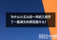 为什么小王从初一到初三就学了一篇课文