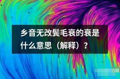 乡音无改鬓毛衰的衰是什么意思