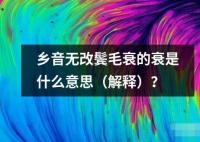 乡音无改鬓毛衰的衰是什么意思